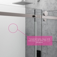 Porte coulissante en verre de douche sans cadre de luxe Porte de douche d'angle en acier inoxydable et aluminium pour hôtel