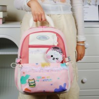 Mochilas Escolares de Moda Impermeables con Dibujos Animados para Niñas, Mochila para Estudiantes de Jardín de Infancia con Cierre de Cremallera