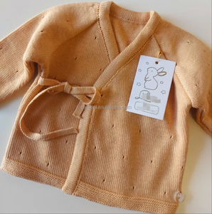 Ensemble de vêtements en tricot pour nouveau-nés, pull en coton pointelle, kimono en tricot et <span class=keywords><strong>pantalon</strong></span>, ensemble 2 pièces, accessoires photo pour bébés - Product Image 3