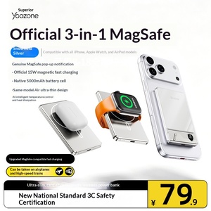 <span class=keywords><strong>Batterie</strong></span> externe magnétique sans fil ultra-fine pour <span class=keywords><strong>iPhone</strong></span> 18, charge rapide 15W, <span class=keywords><strong>batterie</strong></span> au lithium polymère, alliage d'aluminium, type-C - Product Image 4