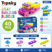 40 blocs de construction sensoriels en silicone souple, jouets éducatifs DIY pour enfants, thème animaux et nature