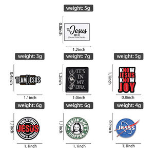 دبابيس مخصصة معدنية مستديرة على شكل مسيحي يَعْرفُ يسوع ويعرفُ البهجة دبابيس بعلامات لطيفة على شكل طية صدر مصنوعة من المينا - Product Image 5