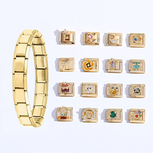 Fashion Charm <b>Bracelet</b> Set Gold Tone <b>Crystal</b> Rhinestone DIY Jewelry Unisex Yiwu Origin - Product Image 1