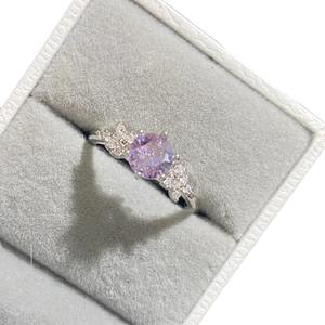 Bague en argent pur S925, design de niche, fleur de glace violette scintillante de rêve, zirconium, diamant de haute qualité, trésor coloré - Product Image 5