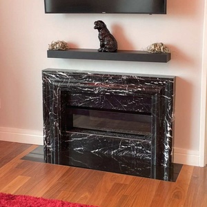 Hot Bán Nhà Máy Bán Hàng Trực Tiếp Đá Cẩm Thạch Sưởi Hiện Đại Phong Cách Nero Marquina Đá Đen Đá Cẩm Thạch Lò Sưởi Surround - Product Image 2
