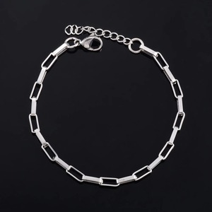 Pulsera de Cadena de Acero Inoxidable, Chapada en Oro, Tono Plateado, Diseño Clásico de Eslabones, Joyería Unisex, Pulseras Geométricas de Metal - Product Image 3