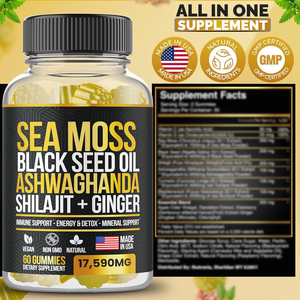 Adulte énergie désintoxication suppléments à base de plantes mousse de <span class=keywords><strong>mer</strong></span> huile de graines noires Ashwagandha Gummies sureau curcuma femmes enceintes - Product Image 6