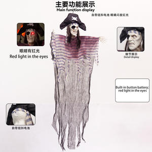 Horreur Atmosphère Pendentif <span class=keywords><strong>Halloween</strong></span> One Eyed Pirate Suspendu Fantôme Rougeoyant Électrique Induction Maison Hantée Tissu En Déchirure - Product Image 4