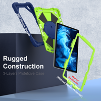 Sağlam Darbeye Dayanıklı PC Silikon Tablet Kılıfı, Samsung Galaxy Tab A11 Plus A9 Plus 11 İnç için 360 Derece Dönebilen El Askılı Standlı