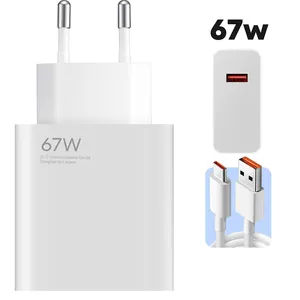 67w充电器，带6A型C电缆欧盟插头快速充电器小数点可显示小米笔记11 Pro