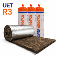 Matériau d'isolation thermique ignifuge industriel UET R3 Australie, norme AS1530.1, couverture en laine de verre de 130 mm, feuille d'aluminium