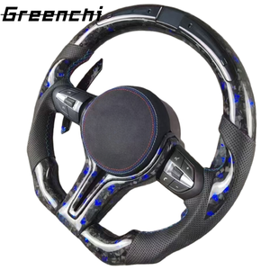 พวงมาลัยสปอร์ตแอลอีดีไม่มีถุงลมนิรภัยสปอร์ตทำจากคาร์บอนไฟเบอร์ปลอมแปลง F18 <span class=keywords><strong>F10</strong></span> M4 M3 M6 F11ตามสั่ง - Product Image 3