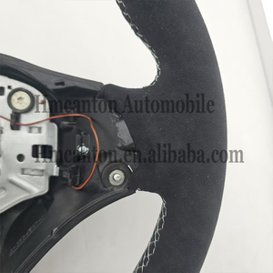 Alcantara CS พวงมาลัยลายแถบด้านบนสีขาวสำหรับ BMW E93 E91 E90 E92พวงมาลัยรถยนต์3ชุด - Product Image 2
