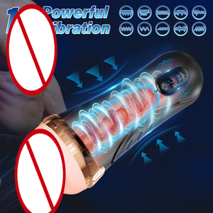 Masturbator-Cup mit Vibration Automatischer Männlicher Masturbator-Cup Spielzeug Teleskopischer Aircraft-Cup für Manuelle Masturbation des Mannes - Product Image 3