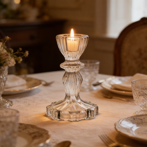 Portacandele in Vetro Cristallo Trasparente Stile Trendy per Candele Aromaterapiche: Esperienza Culinaria dall'Atmosfera Unica - Product Image 6