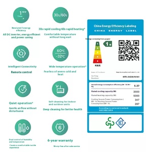 <span class=keywords><strong>1.5HP</strong></span> (12000BTU) biến tần tiết kiệm năng lượng làm mát sưởi ấm thông minh treo tường điều hòa không khí gia đình treo kiểu chia AC - Product Image 5