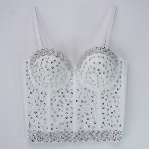 Corsé Largo con Perlas Brillantes y Varillas de Soporte, Top de Moda para Mujer, Estilo Bralette - Product Image 4