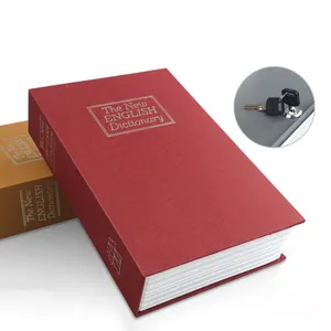 Tamanho l caixa do livro simulação de segurança casa, dinheiro, joias, fechadura, cofre secreto, caixa de armazenamento com chave