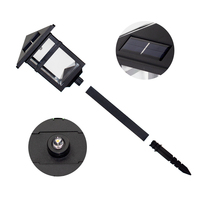 Luces Decorativas Solares LED Modernas para Jardín, IP44 Impermeables, Plástico Negro, 3000K Blanco Cálido, Haz de Luz de 360°, para Exteriores