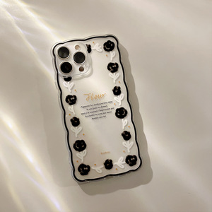 Funda de teléfono <span class=keywords><strong>móvil</strong></span> para motorola girl <span class=keywords><strong>boss</strong></span>, carcasa trasera con flores y palabras blancas, negra - Product Image 4