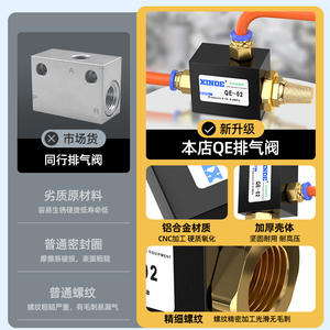 Vanne d'échappement rapide pneumatique QE-01/02/03/04 Vanne de ventilation d'urgence Vanne d'échappement rapide pour cylindre à 2 points et 3 points Pièces pneumatiques - Product Image 3