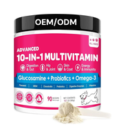 Poudre multivitaminée 10 en 1 pour chiens et chats, glucosamine, probiotiques, oméga 3, digestion, articulations, peau, fabrication OEM