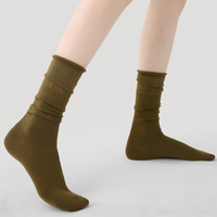 Chaussettes pour femmes personnalisées avec logo, automne-hiver, mi-mollet, mélange de coton, nylon, élasthanne, tricotées à l'aiguille, empilables, sans couture