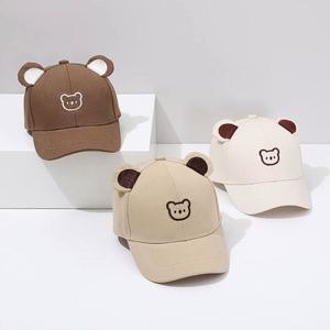<b>Cute</b> <b>Bear</b> Ear Cotton Baseball Cap Soft Material Animal Adjustable Kids Trucker Hat Uv Protection - Product Image 2