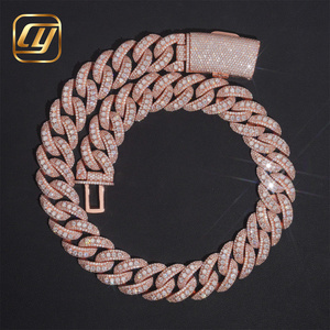 สร้อยคอเงินแท้ 925 ขนาด 23 มม. แบบ Cuban Link ประดับเพชร Moissanite VVS ระดับ Iced Out สไตล์ฮิปฮอป ผ่านการทดสอบเพชร เหมาะสำหรับเครื่องประดับชั้นดี - Product Image 5