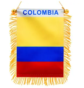 Personalizado 4X6 Pulgadas Colombia Ventana Colgando Bandera Colombiana Pequeño Mini Coche Banderas Banners Espejo retrovisor Decoración - Product Image 1