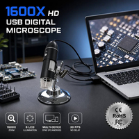 Microscopio Digital USB 1600X con Interfaz 3 en 1 Tipo-C Micro USB para Teléfono Android y PC, Herramienta de Reparación de Soldadura de PCB