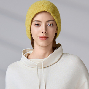 Gorro de Invierno Personalizado con Logotipo Bordado, Gorro de Punto Informal para Exteriores, Gorro de Lana de Alpaca para Mujer - Product Image 4