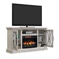 Meuble TV multifonctionnel avec insert de cheminée électrique télécommandé, thermostat réglable et protection contre la surchauffe pour la maison