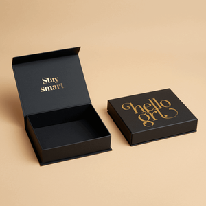 Elegant Black <b>Magnetic</b> Paper <b>Box</b> Recyclable Rigid Cardboard Custom Logo Cosmetics Packaging <b>Box</b> - Product Image 1