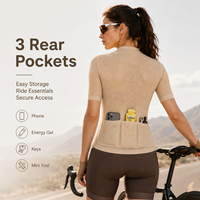 Jersey de Ciclismo de Malla Transpirable para Mujer, Manga Corta, Media Cremallera, con 3 Bolsillos Traseros, Venta Directa de Fábrica para Pedidos de Club