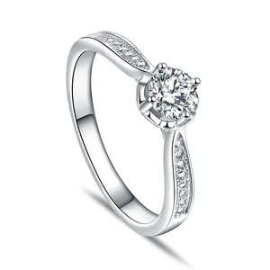 SKA Cubic Zirconia Jewelry Ring Sterling Silver 925 Prong Setting CZ Diamond Engagement Wedding Rings For Women