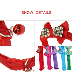 Collier pour chat en gros – Colliers réglables en nylon à dégagement rapide avec nœud papillon mignon et clochette – Collier de sécurité pour chat - Product Image 4