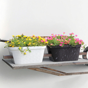 Vente flash : Pots à fleurs suspendus en rotin et en plastique <span class=keywords><strong>pour</strong></span> <span class=keywords><strong>balcon</strong></span>, décoration de jardin intérieure et extérieure, pots colorés - Product Image 1