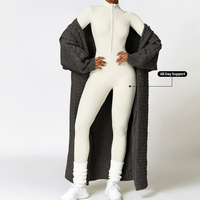 Combinaisons de yoga décontractées MIQI, coupe ajustée, respirantes, demi-zip, manches longues pour femmes