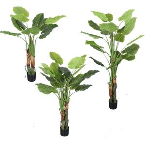 Piante di Taro Artificiali in Vaso Verde per Decorazione Interna ed Esterna - Product Image 1