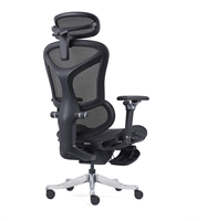 Chaise ergonomique pour la maison avec repose-pieds, soutien lombaire confortable et réglable, accoudoirs en aluminium