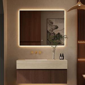 Ensemble de salle de bain mural moderne avec lavabo simple, meuble en <span class=keywords><strong>bois</strong></span> massif, idéal pour projets hôteliers, vasques et armoires <span class=keywords><strong>à</strong></span> <span class=keywords><strong>pharmacie</strong></span> inclus - Product Image 5