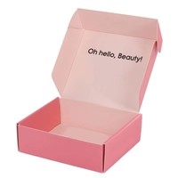 Boîte d'emballage cosmétique en carton rigide rose en matériaux recyclés en gros, personnalisable et économique en papier ondulé