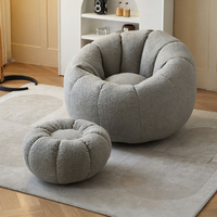 Fauteuil de sol Tenghang en forme de fleur, en tissu Teddy, pouf moelleux pour salon, chambre, balcon, tatami