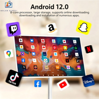 Écran intelligent mobile de 27 et 32 pouces pour affichage de texte en intérieur, idéal pour les entreprises, la diffusion en direct et l'utilisation en métro, portable