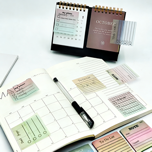 Blocco Note Adesivo Multicolore Quadrato per Lista delle Attività, Pianificazione Settimanale, Tabella Oraria, Carta Traslucida Biodegradabile - Product Image 2