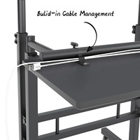 Bureau d'ordinateur réglable en bois pour le télétravail et l'étude, avec plateau segmenté, roulettes orientables et fonction de pliage facile
