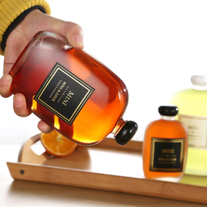 Bouteille plate en verre scellée à épaule inclinée de 100 ml, 250 ml, 350 ml, 500 ml pour lait, kombucha, thé, café infusé à froid, avec couvercle blanc - Product Image 5