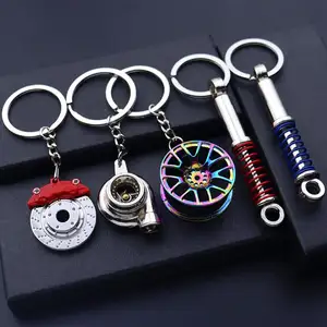 Car Accessories Speed Gearbox Gear Head spinning Manual Transmission Lever Metal Key Ring Car Refitting Metal turbo keychain