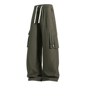 2025 American High Street <b>Men's</b> Casual Canvas <b>Overalls</b> Lightweight Straight Pants Loose Fit for Spring Autumn Popular Design - Product Image 1